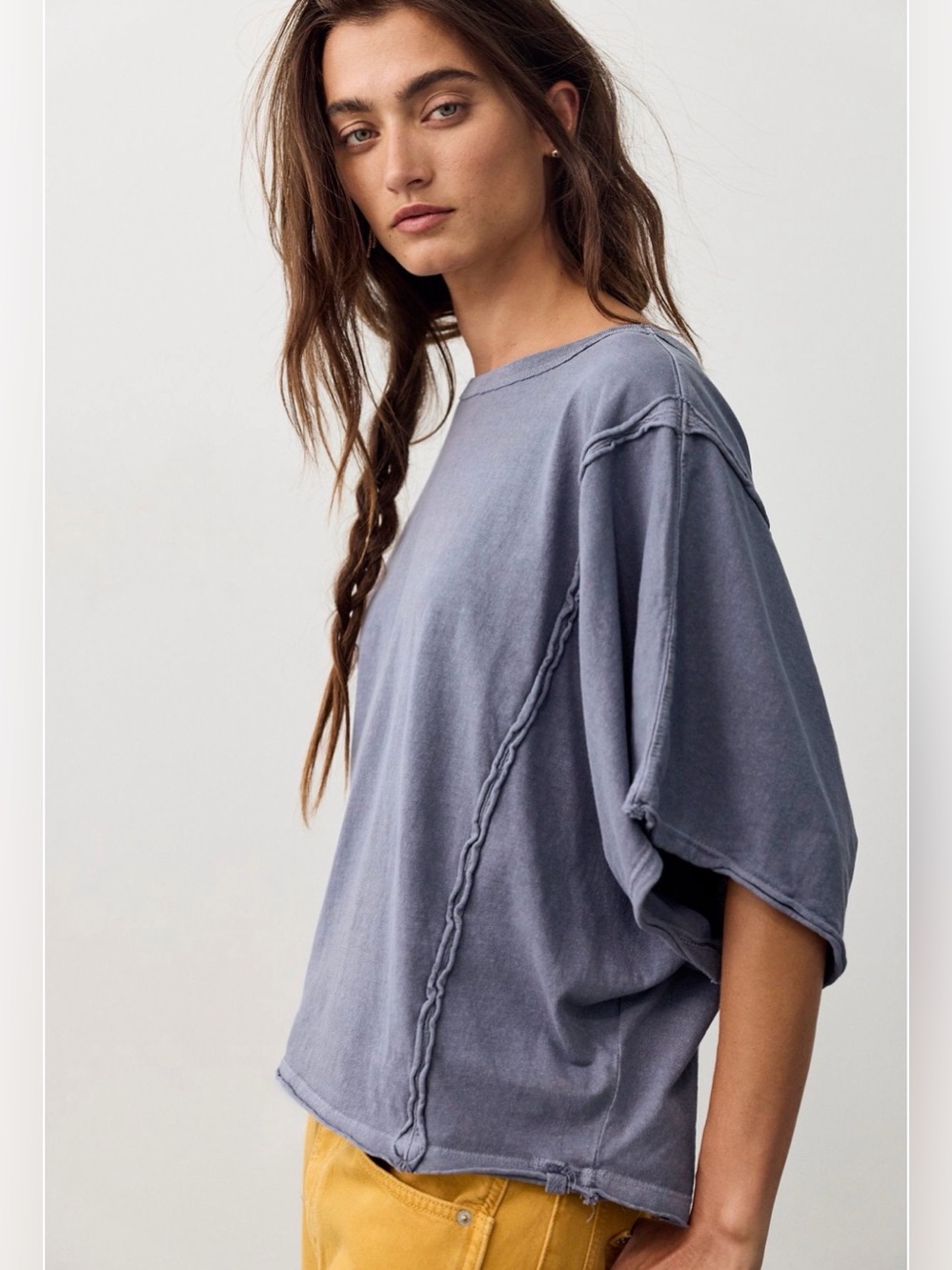 Free People We The Free Next Level Tee in Night Shadow Blue Sizes XS & Med NWT - Picture 1 of 8